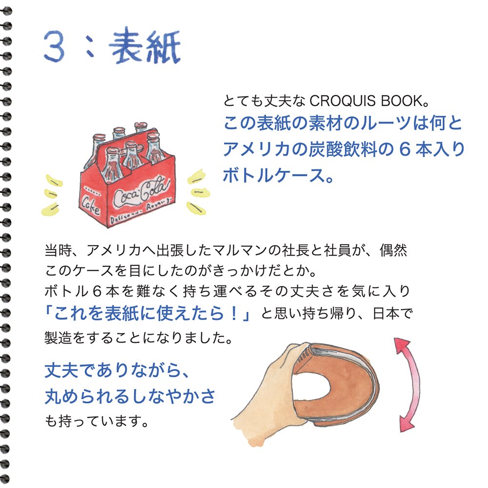 Maruman Croquis Premium Quality Drawing Pad, Large, 14.25" x 10.91", Acid-Free Drawing Paper, Durable TSK Thread Binding, Classic Cardboard Cover, Portable Artist Sketchbook, Blue, Made in Japan - Image 5