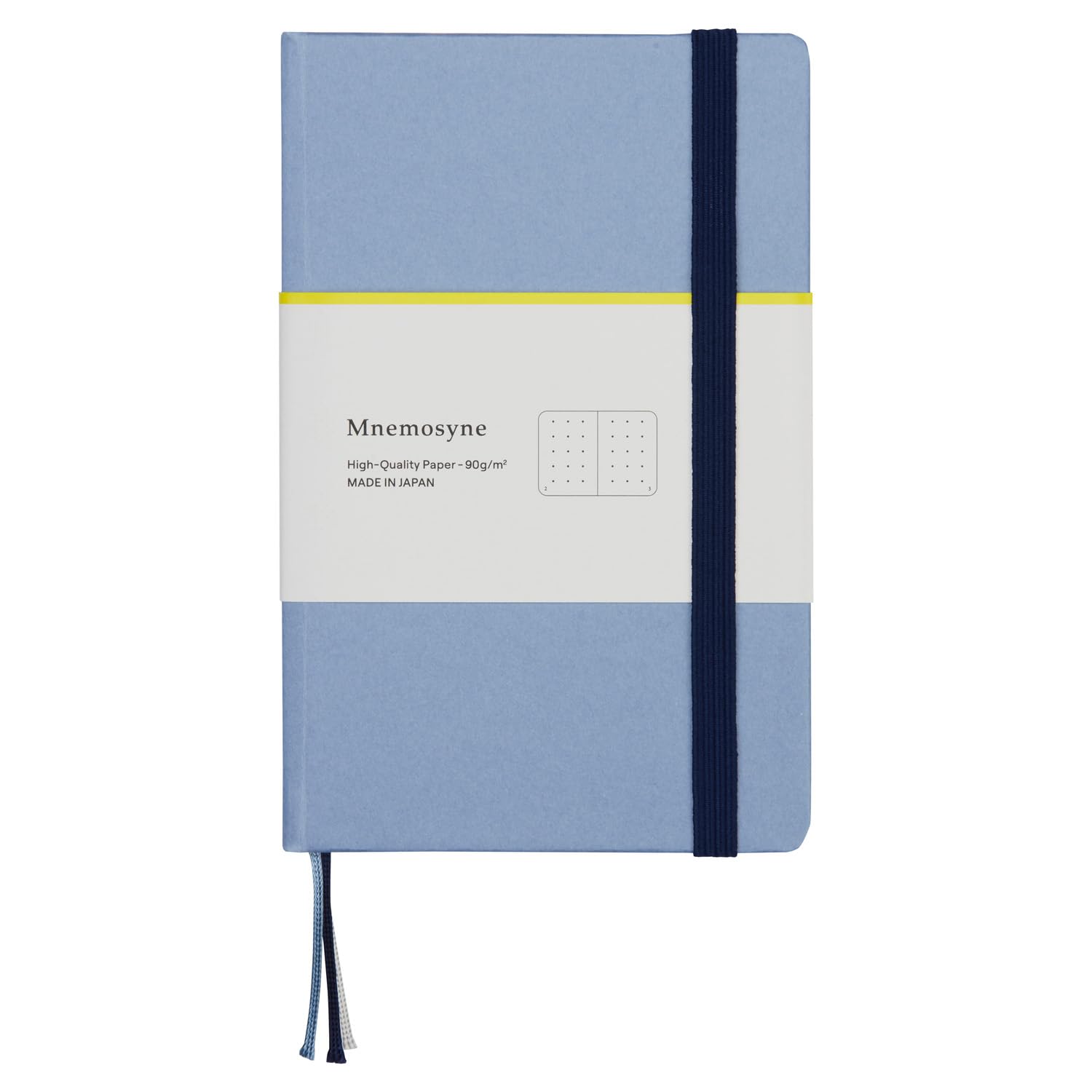 Maruman Mnemosyne Dot Grid Journal- A6, 5.71" x 3.74", 80 Sheets / 160 Pages, 5mm Doted Notebook, Book-bound With Premium Light Blue Hardcover, Includes Bookmark & Elastic Closure, Made in Japan - Image 4