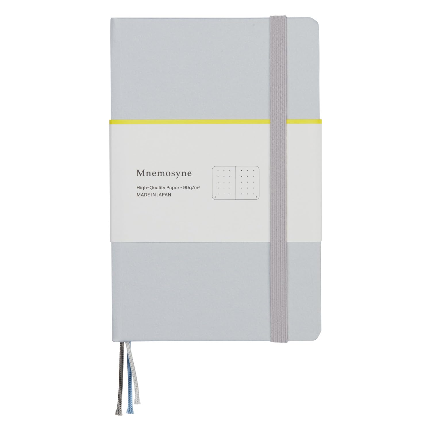 Maruman Mnemosyne Dot Grid Journal- A6, 5.71" x 3.74", 80 Sheets / 160 Pages, 5mm Doted Notebook, Book-bound With Premium Light Gray Hardcover, Includes Bookmark & Elastic Closure, Made in Japan - Image 4
