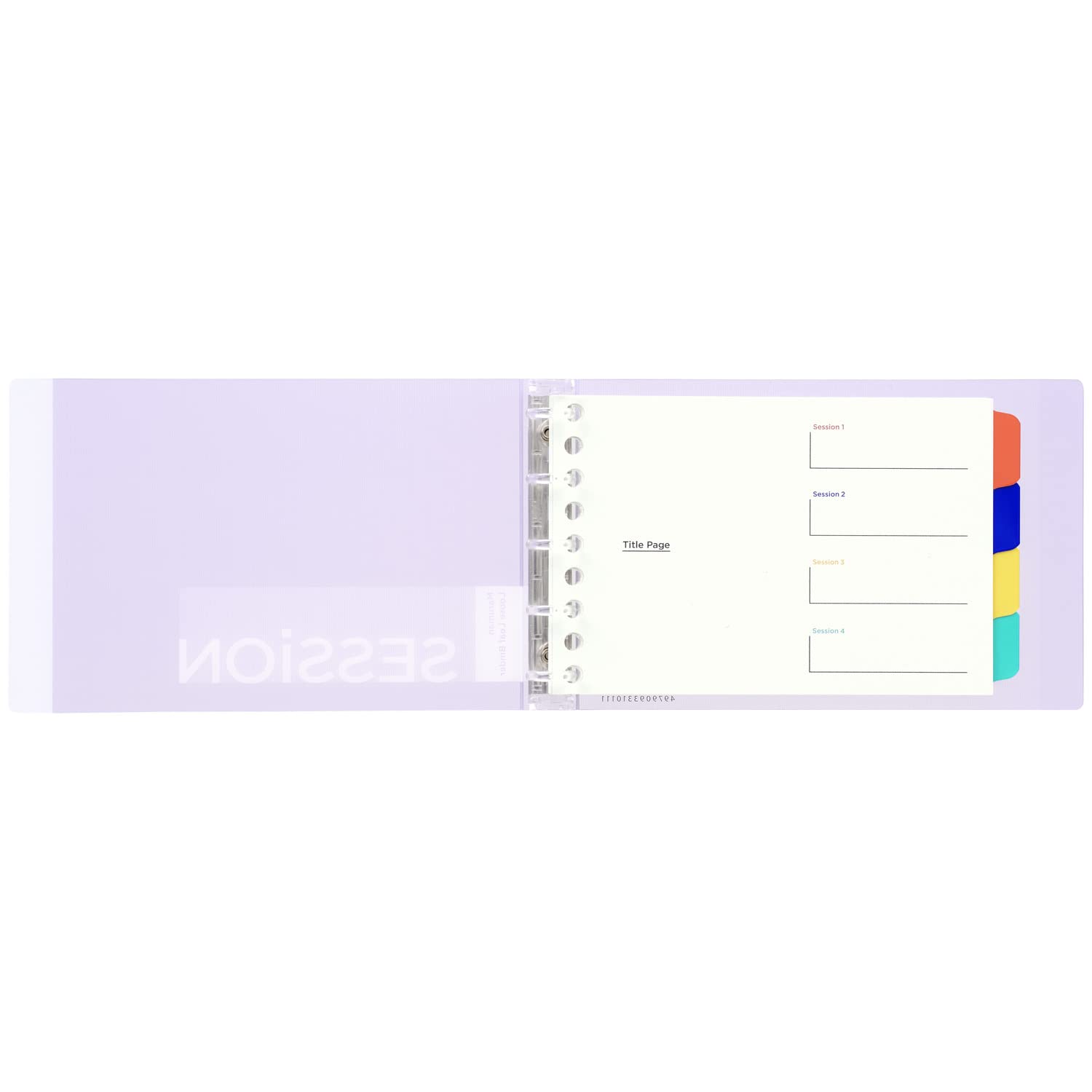 Maruman Session 5‑Ring Binder with Flexible Translucent Cover, Mini Size, 3.8" x 6", Includes 4 Erasable Tabbed Dividers, Holds up to 60 Sheets, Light Purple, Made in Japan - Image 3